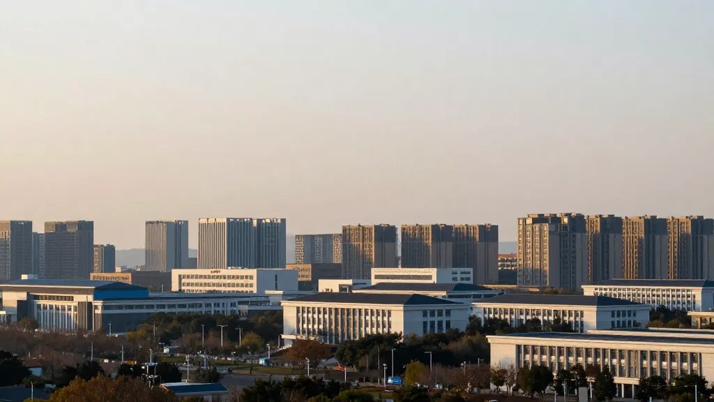 distant landscape of a top-tier school campus skyline