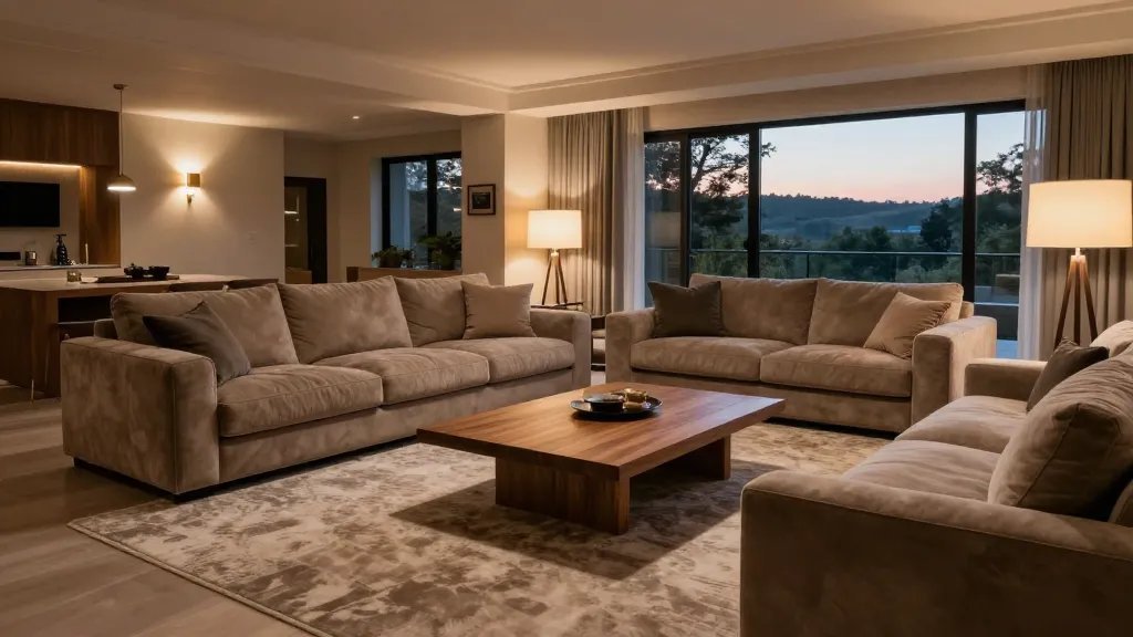 Grand Scale, Cozy Feel: Oversized Sofa, Intimate Details