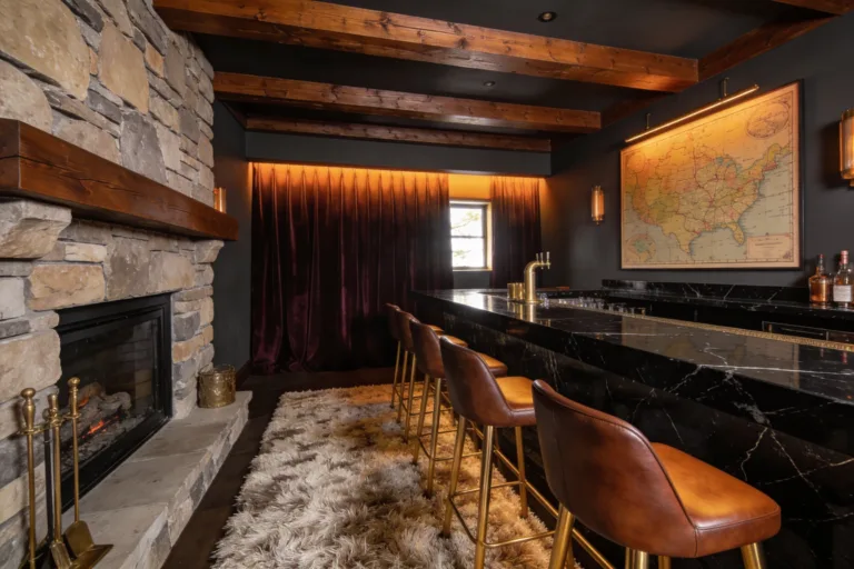 10 Cozy Basement Bar Decor Idea: Cozy Cabin Meets City Chic