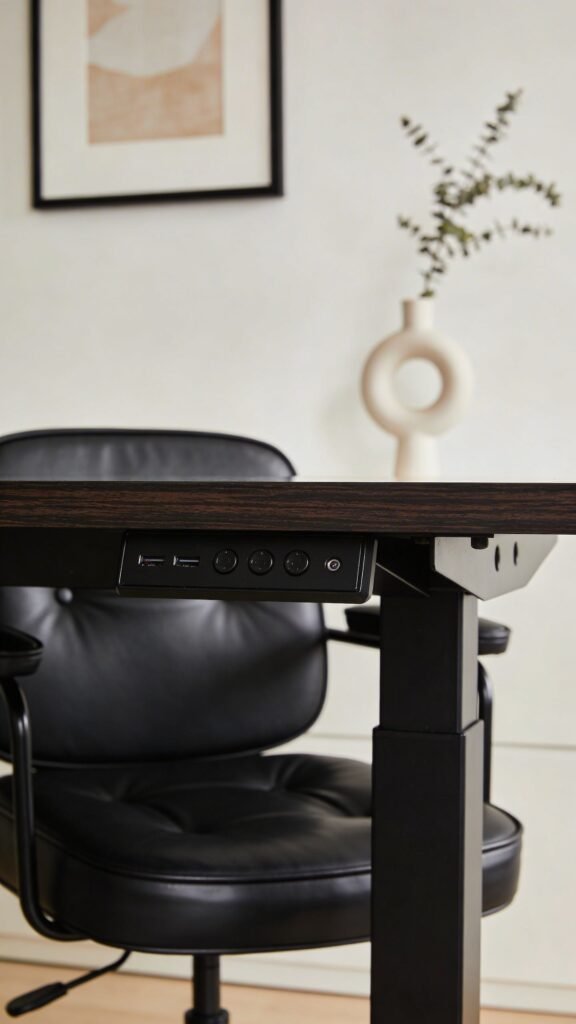 Luxe Black-and-Wood Studio