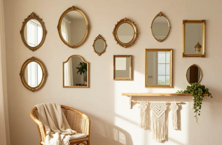 15 Bohemian Mirror Wall Arrangements for Stunning Decor: Chic Gallery Ideas