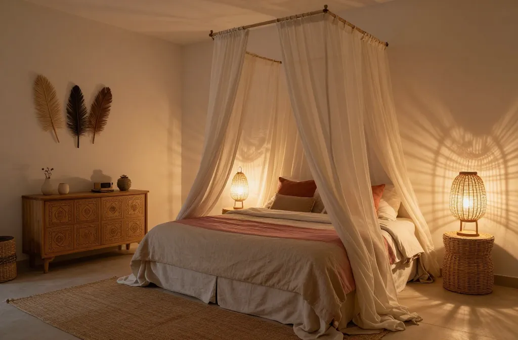 15 Relaxing Bohemian Bedroom Ideas with Canopy Beds You’Ll Love