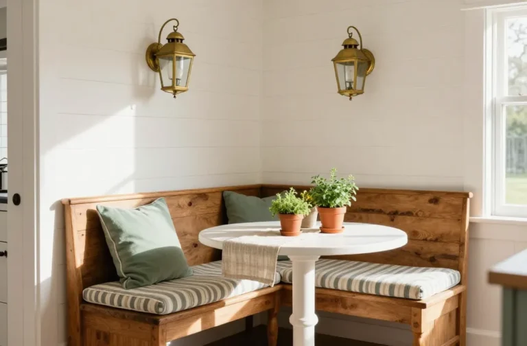 10 Farmhouse Corner Breakfast Nook Ideas Full of Rustic Appeal That Wow