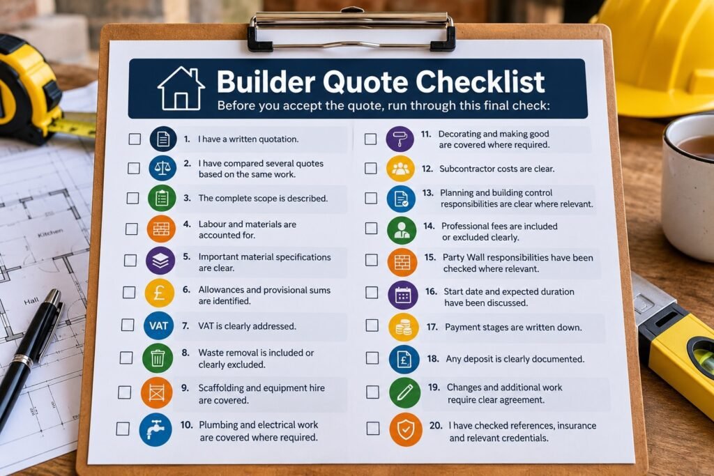 Image of Builder Quote Checklist